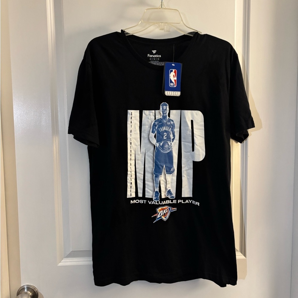 Fanatics NBA MVP Shai Gilgeous Alexander Black Oklahoma City Tee Sz Med